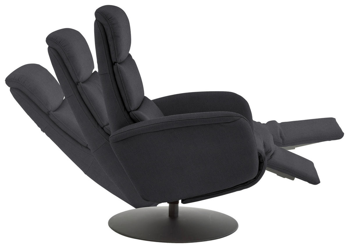 RELAXSESSEL in Leder Anthrazit  - Anthrazit/Schwarz, Design, Leder/Metall (76/108/86cm) - Dieter Knoll
