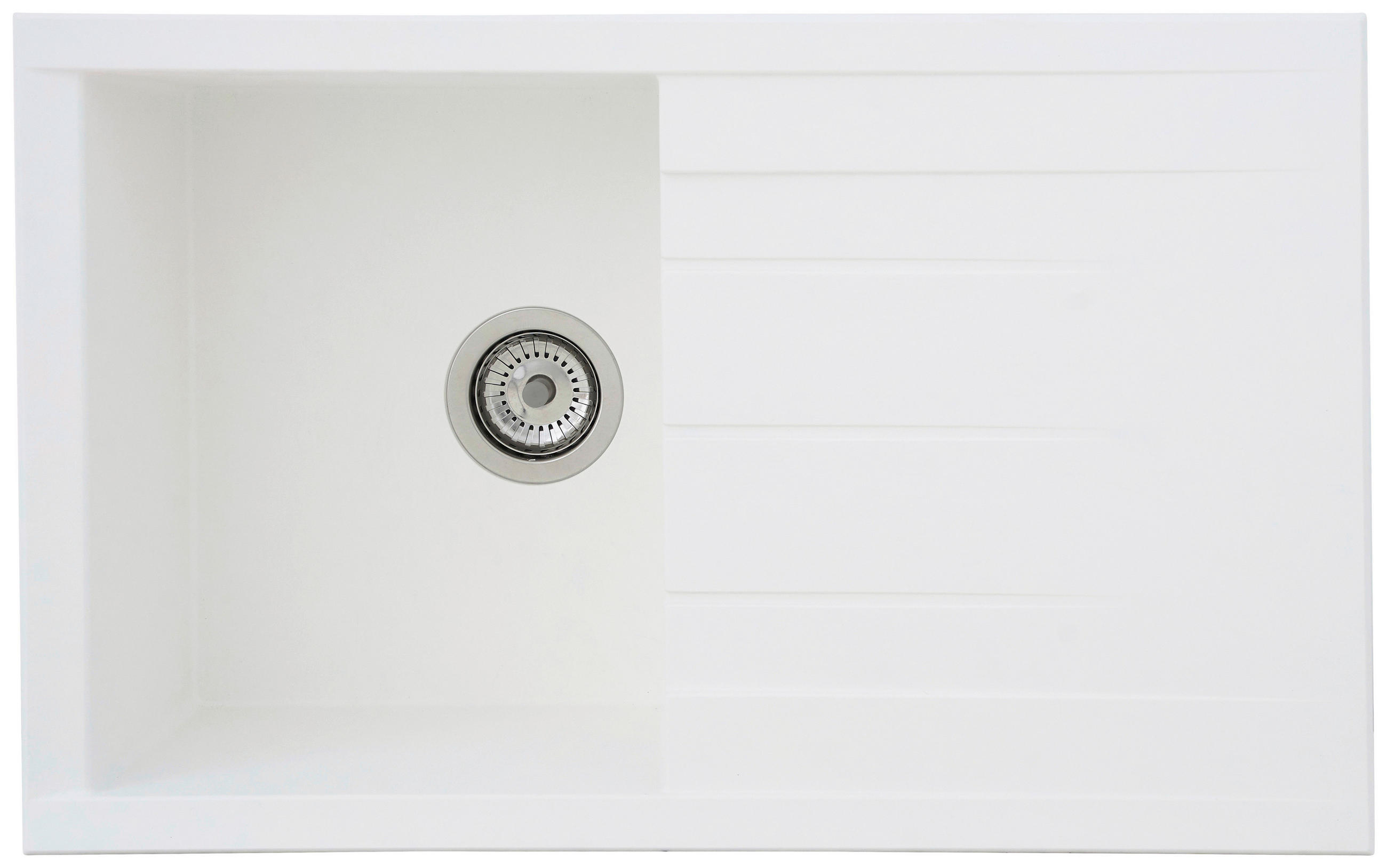 SPÜLE 1712HOUSTON80X50W  - Weiß, Trend, Glas/Kunststoff (80/21/50cm) - Respekta