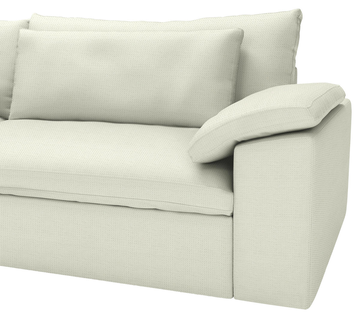 ECKSOFA  Chenille Creme  - Creme/Schwarz, Modern, Kunststoff/Textil (198/306cm) - Carryhome