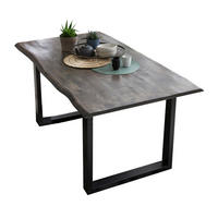 ESSTISCH 160/85/78 cm Echtholz  Holz, Metall rechteckig Grau, Schwarz  - Schwarz/Grau, MODERN, Holz/Metall (160/85/78cm) - MID.YOU