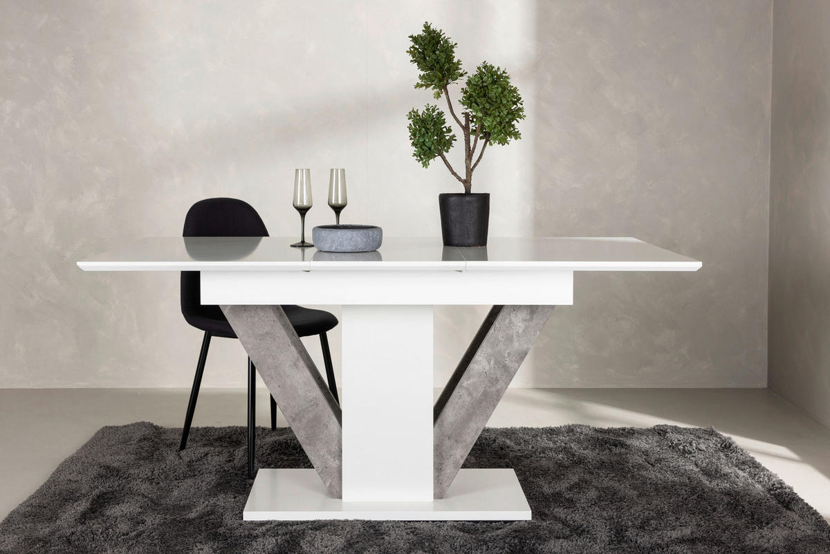 ESSTISCH in Holzwerkstoff 120/80/76 cm  - Weiß/Grau, Design, Holz/Holzwerkstoff (120/80/76cm) - Livetastic