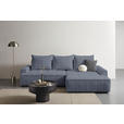 ECKSOFA in Mikrofaser Blau  - Blau/Schwarz, KONVENTIONELL, Kunststoff/Textil (295/169cm) - Carryhome