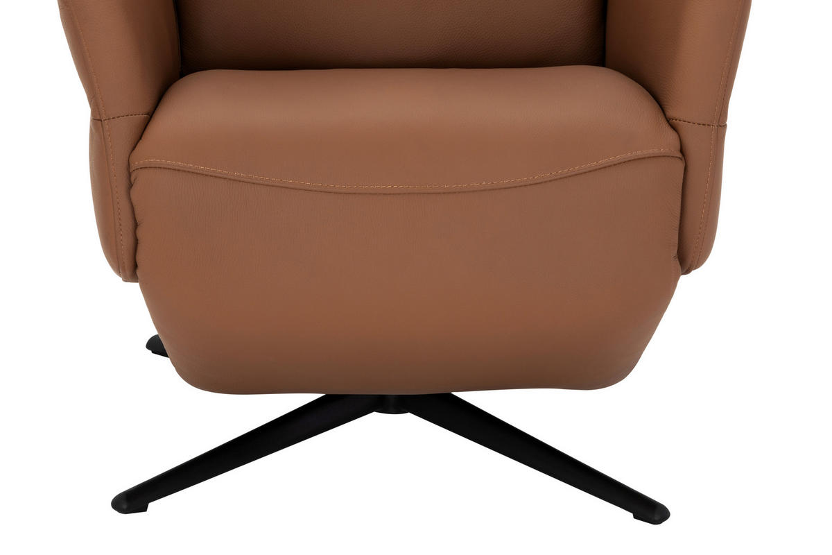 RELAXSESSEL Lederlook Echtleder    - Schwarz/Braun, KONVENTIONELL, Leder/Textil (70/111/86cm) - Livetastic