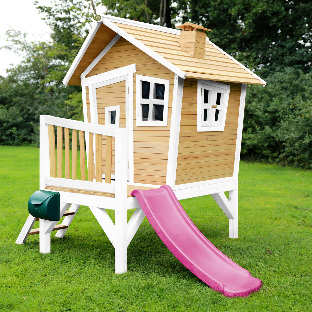 SPIELHAUS 264/203/177 cm  - Weiss/Lila, Konventionell, Holz/Kunststoff (264/203/177cm)