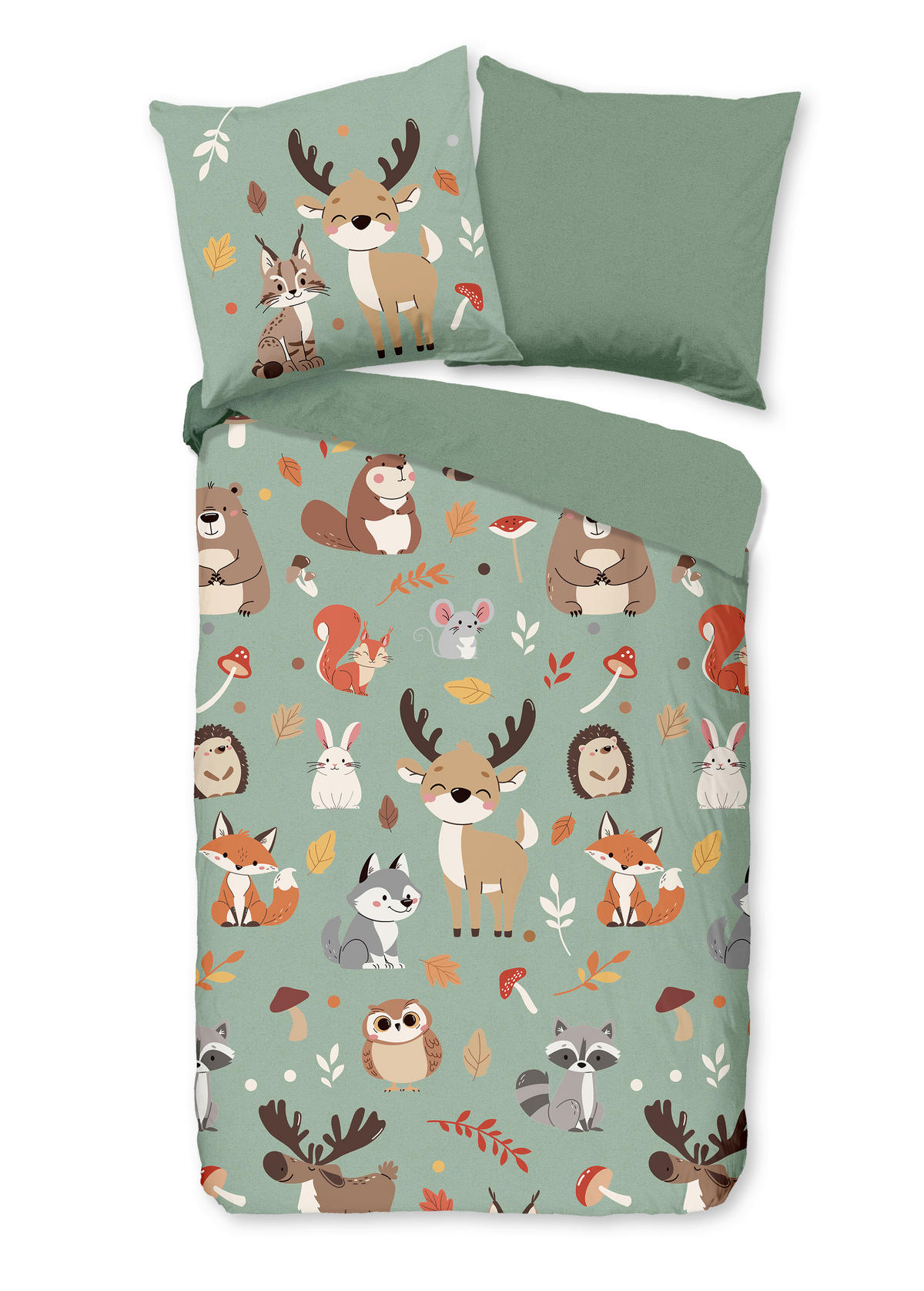 KINDERBETTWÄSCHE Good Morning Renforcé 135/200 cm  - Grün, Design, Textil (135/200cm)