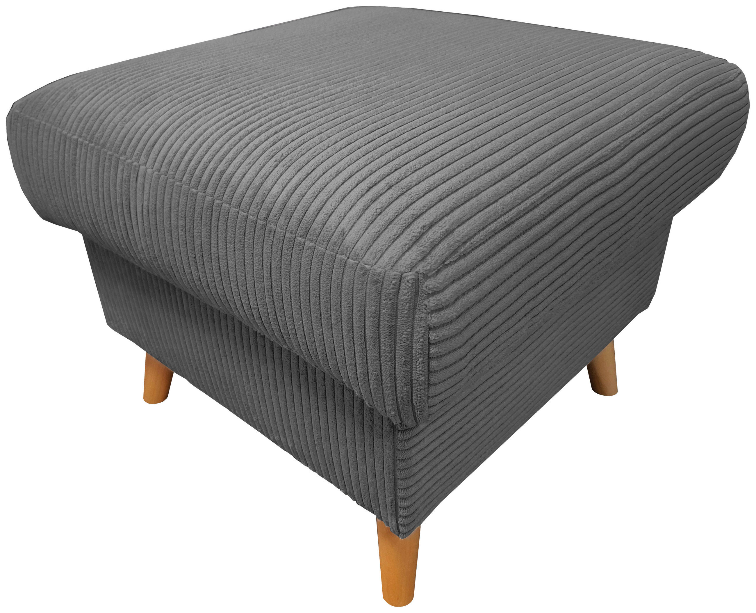 HOCKER in Textil Grau  - Naturfarben/Grau, Design, Holz/Textil (61/43/61cm) - P & B