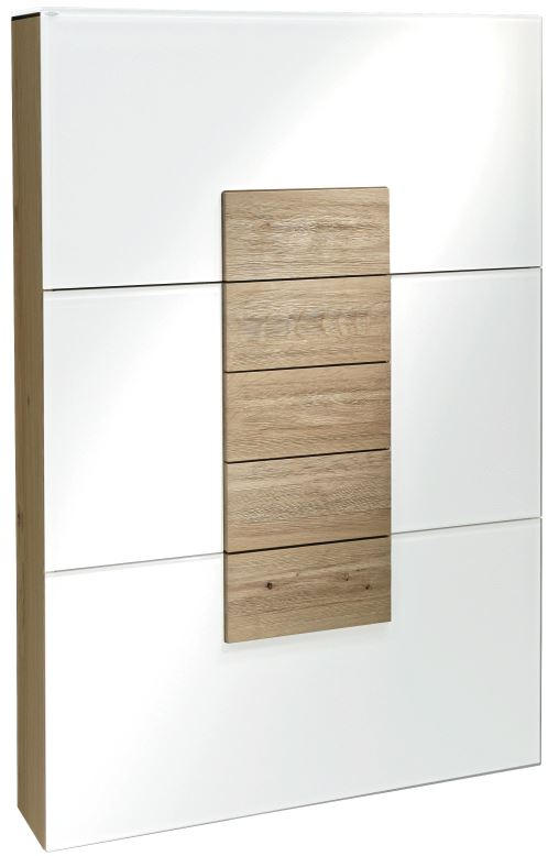 HÄNGESCHUHSCHRANK Wildeiche furniert, massiv, mehrschichtige Massivholzplatte (Tischlerplatte) Weiß, Eichefarben - Eichefarben/Weiß, Natur, Glas/Holz (96/144/23,1cm) - Voglauer