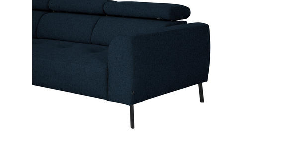 ECKSOFA in Chenille Dunkelblau  205/280 cm  - Schwarz/Dunkelblau, Design, Textil/Metall (205/280cm) - Xora
