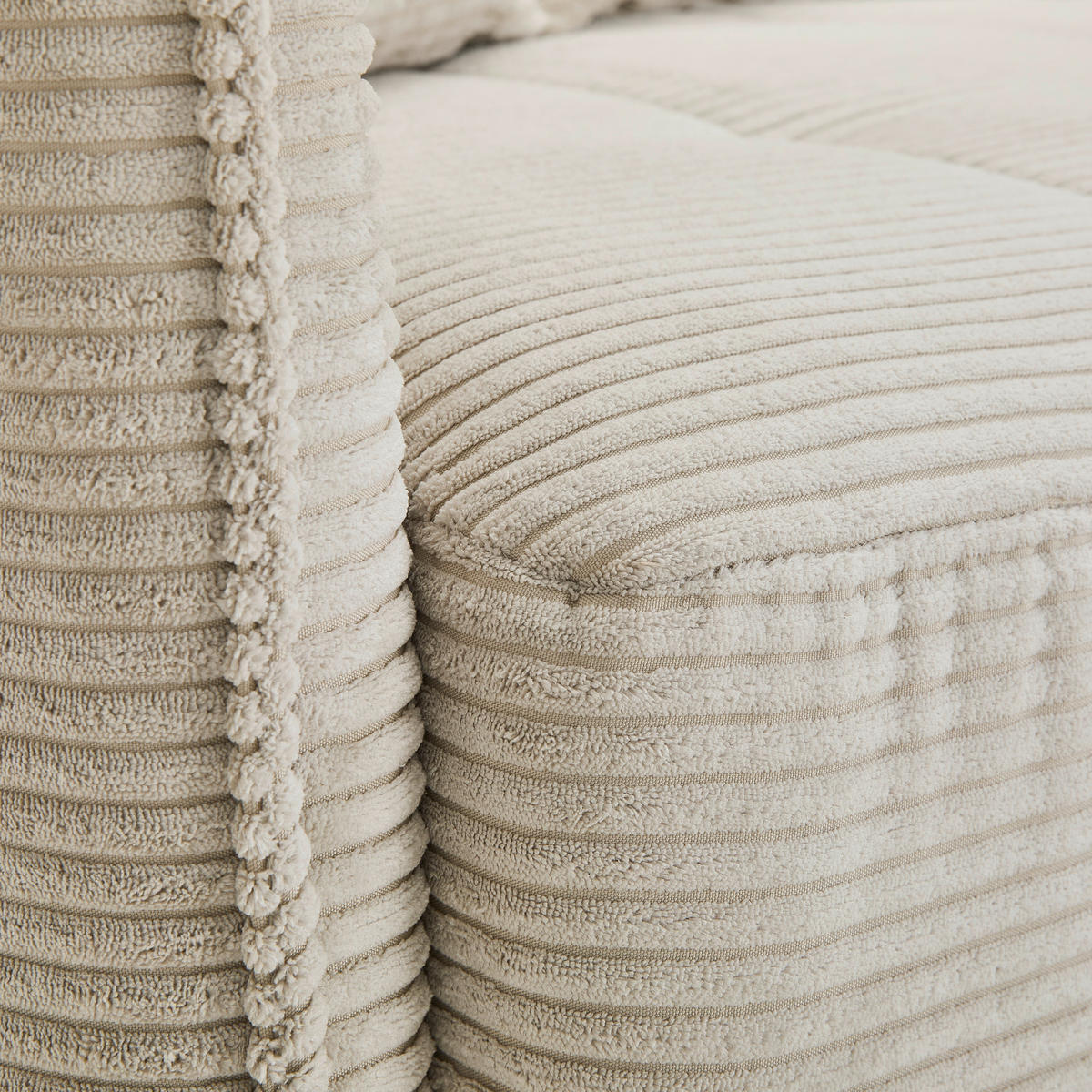 BIGSOFA Cord Naturfarben  - Schwarz/Naturfarben, Design, Textil/Metall (226/91/103cm) - Carryhome