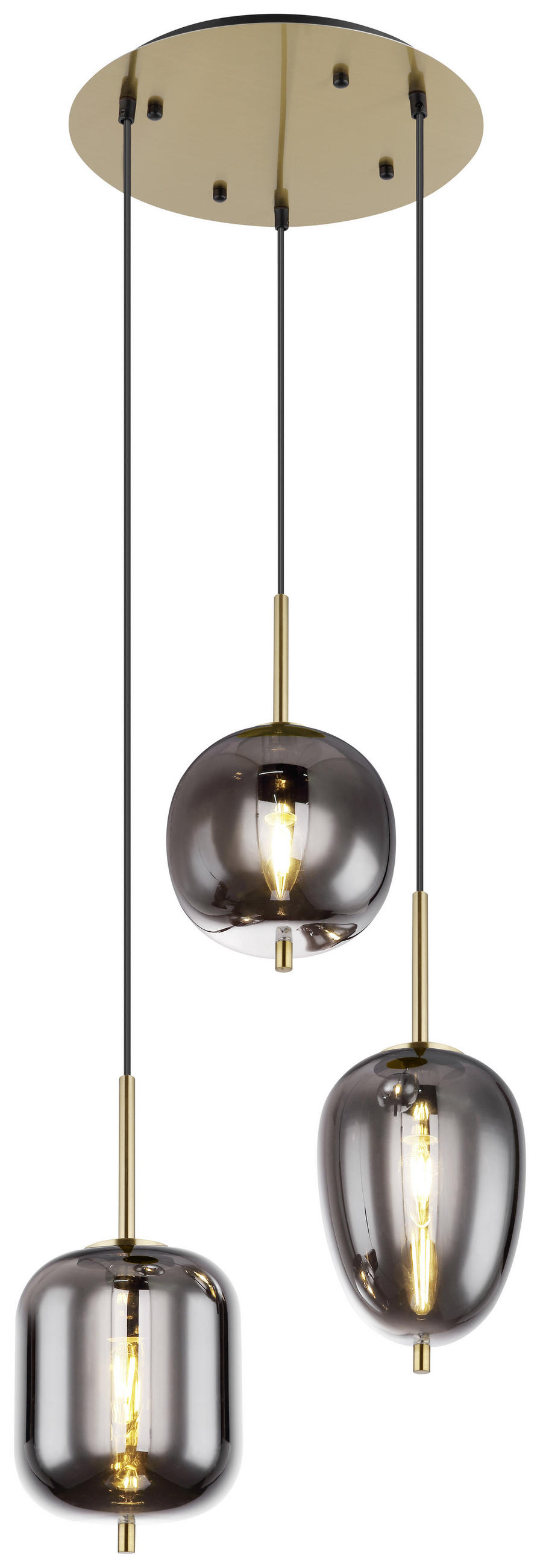 ZÁVĚSNÉ SVÍTIDLO, 46/120 cm  - barvy mosazi, Design, kov/sklo (46/120cm) - Globo