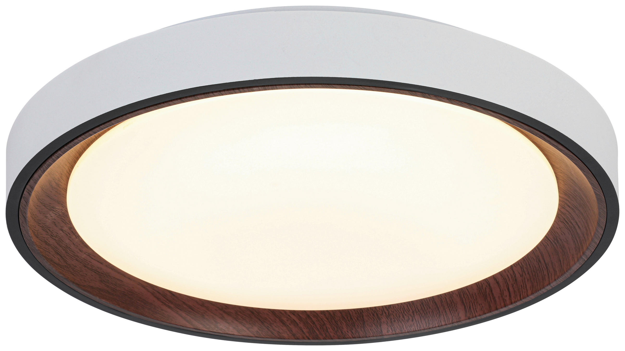 DECKENLEUCHTE  40/7 cm    - Walnussfarben/Schwarz, Trend, Kunststoff/Metall (40/7cm) - Novel