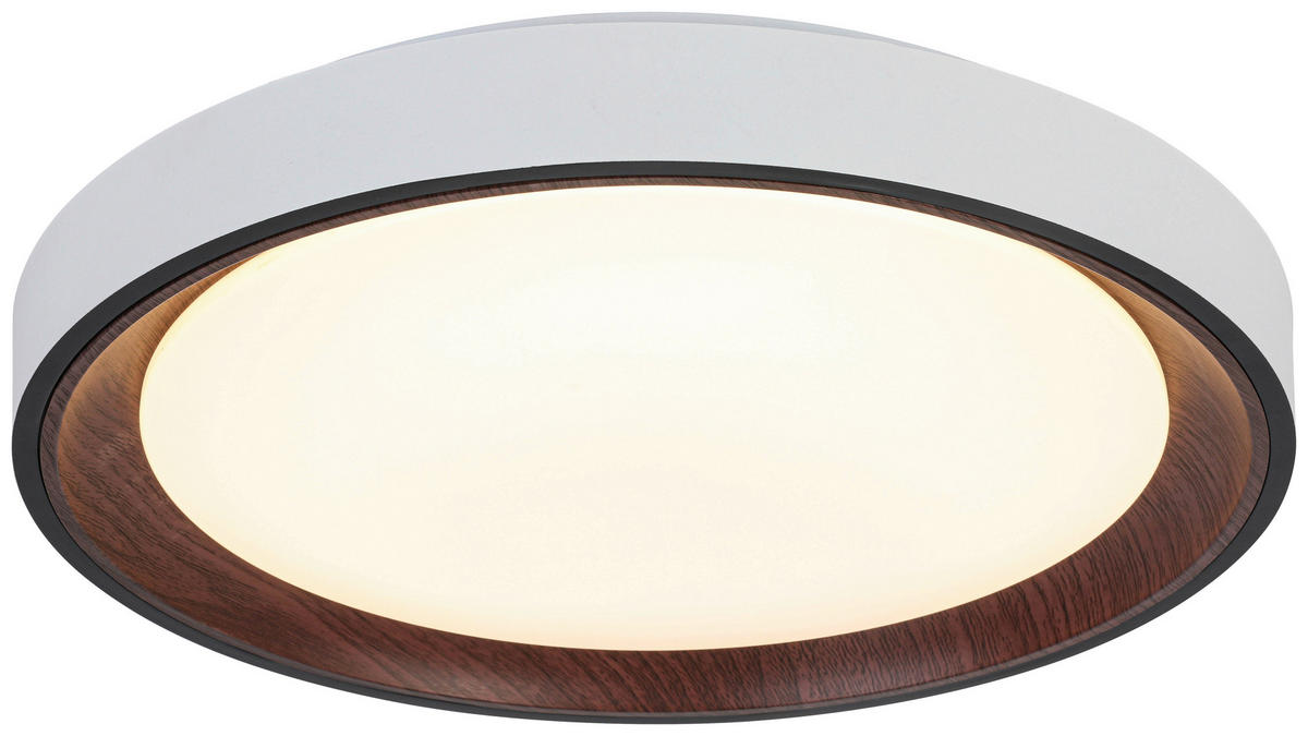 DECKENLEUCHTE  40/7 cm    - Walnussfarben/Schwarz, Trend, Kunststoff/Metall (40/7cm) - Novel