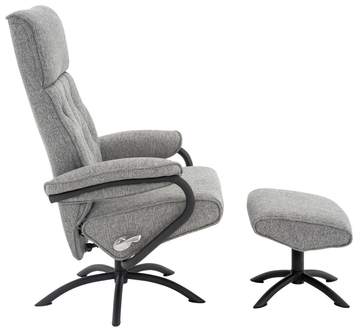 SET SCAUNE DE RELAXARE in textil gri  - negru/gri, Modern, metal/textil (77,5/107/85cm) - MID.YOU