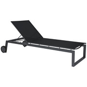GARTENLIEGE Aluminium pulverbeschichtet Anthrazit, Grau, Schwarz - Anthrazit/Schwarz, Basics, Textil/Metall (92/39/215cm) - Stern