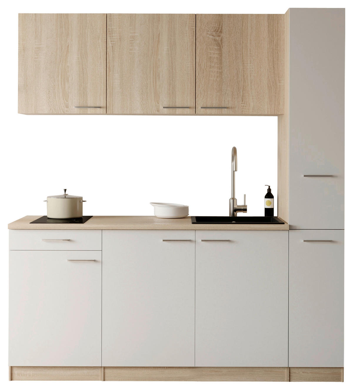 KUHINJSKI BLOK - barve hrasta/bela, Design, umetna masa/leseni material (180cm) - Respekta