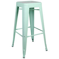 BARHOCKER Pastellgrün Stahl stapelbar, abwischbar  - Pastellgrün/Schwarz, Basics, Metall (44/77/44cm) - MID.YOU