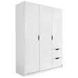 KLEIDERSCHRANK 3-türig Weiß  - Weiß, KONVENTIONELL, Holzwerkstoff (136/197/54cm) - Xora