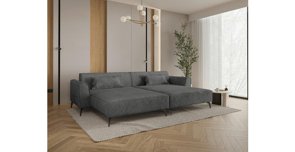 BIGSOFA  in Chenille Dunkelgrau  - Hellbraun/Dunkelgrau, MODERN, Textil/Metall (300/80/190cm) - Carryhome
