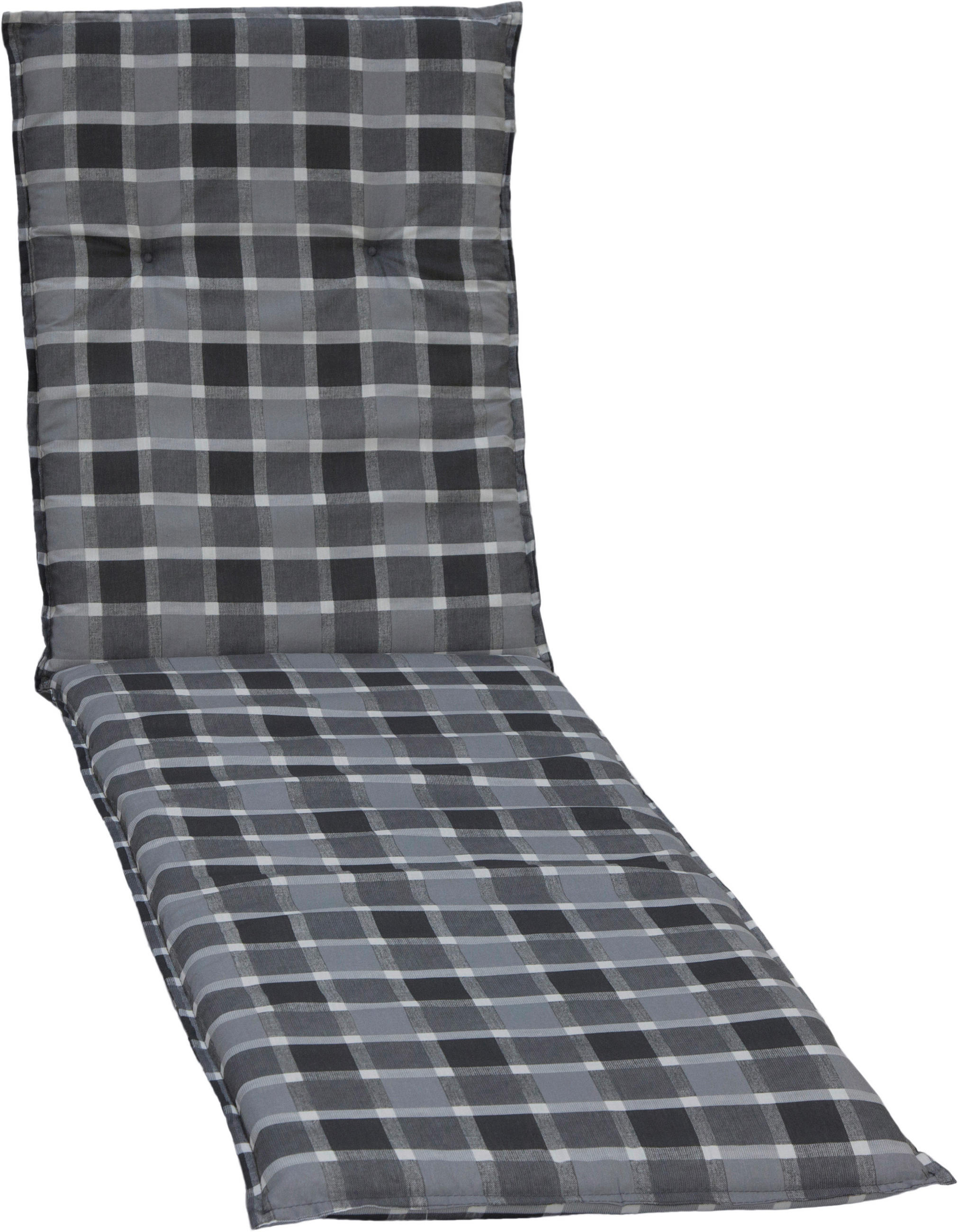 LIEGENAUFLAGE in Grau Karo  - Grau, Basics, Textil (193/60/6cm) - Gardenson