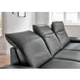 ECKSOFA Rivello Anthrazit Echtleder  - Anthrazit/Schwarz, Design, Leder/Metall (328/193cm) - Dieter Knoll