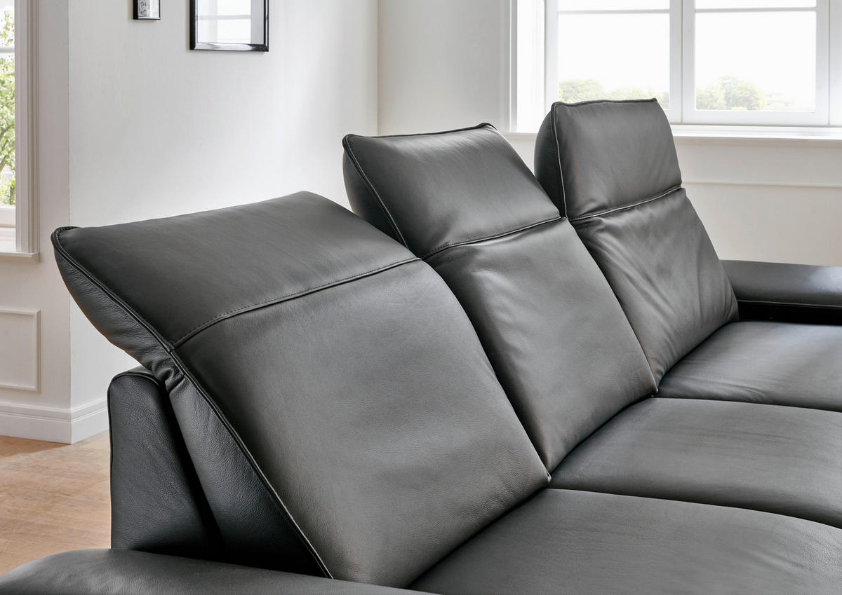 COLȚAR piele antracit  - antracit/negru, Design, metal/piele (328/193cm) - Dieter Knoll