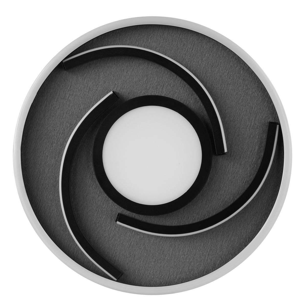 LED-DECKENLEUCHTE Hardy 35/4,8 cm   - Schwarz, Design, Kunststoff/Textil (35/4,8cm) - Brilliant
