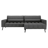 ECKSOFA in Cord Anthrazit  291/204 cm  - Anthrazit/Schwarz, Design, Textil/Metall (291/204cm) - Lomoco