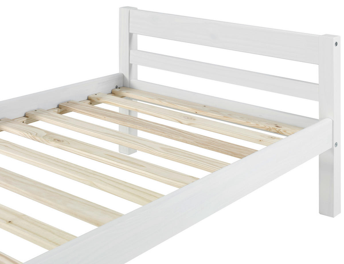 BETT 90/200 cm  in Weiß  - Naturfarben/Weiß, LIFESTYLE, Holz (90/200cm) - MID.YOU