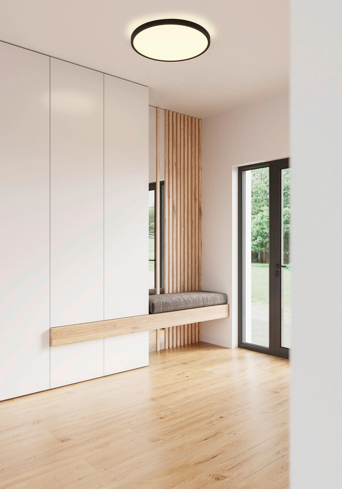 LED-DECKENLEUCHTE 60/3,2 cm   - Schwarz, KONVENTIONELL, Kunststoff (60/3,2cm) - Nordlux