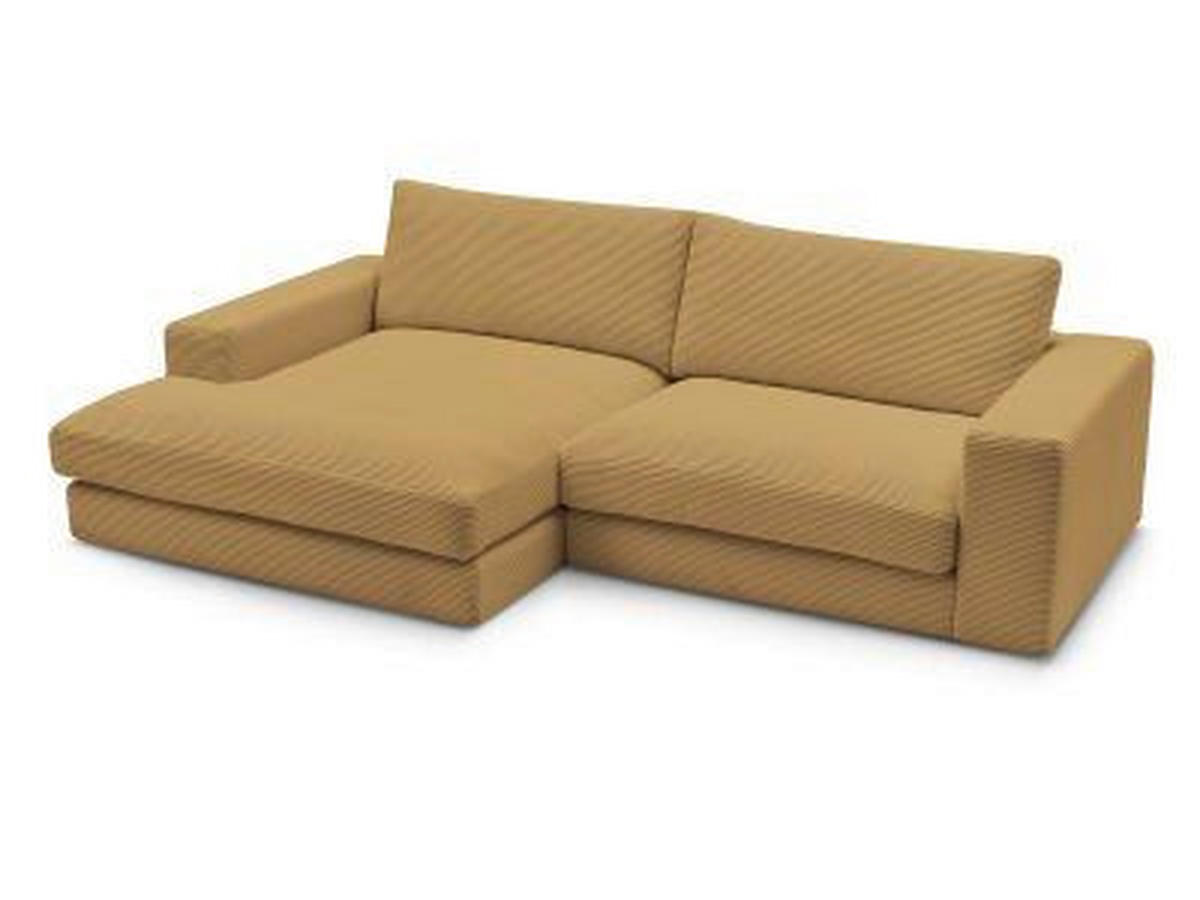 ECKSOFA  LEONARD Gelb Cord  - Gelb/Schwarz, MODERN, Kunststoff/Textil (159/274cm)
