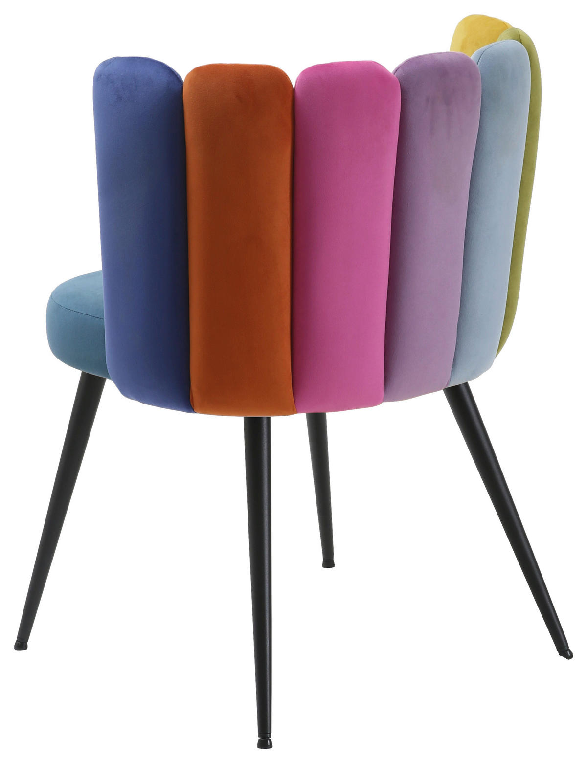 STUHL Samt Multicolor  - Multicolor/Schwarz, Design, Textil/Metall (58,5/79/55,5cm) - home24