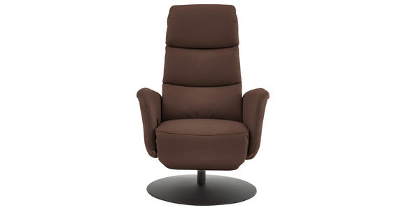 RELAXSESSEL in Leder Braun  - Schwarz/Braun, Design, Leder/Metall (76/108/86cm) - Dieter Knoll