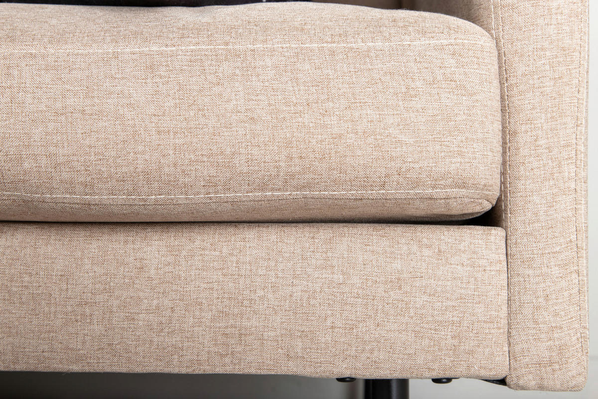 2-SITZER-SOFA Textilgeflecht Braun, Schwarz  - Hellbraun/Beige, Design, Textil/Metall (180/78/80cm) - Livetastic