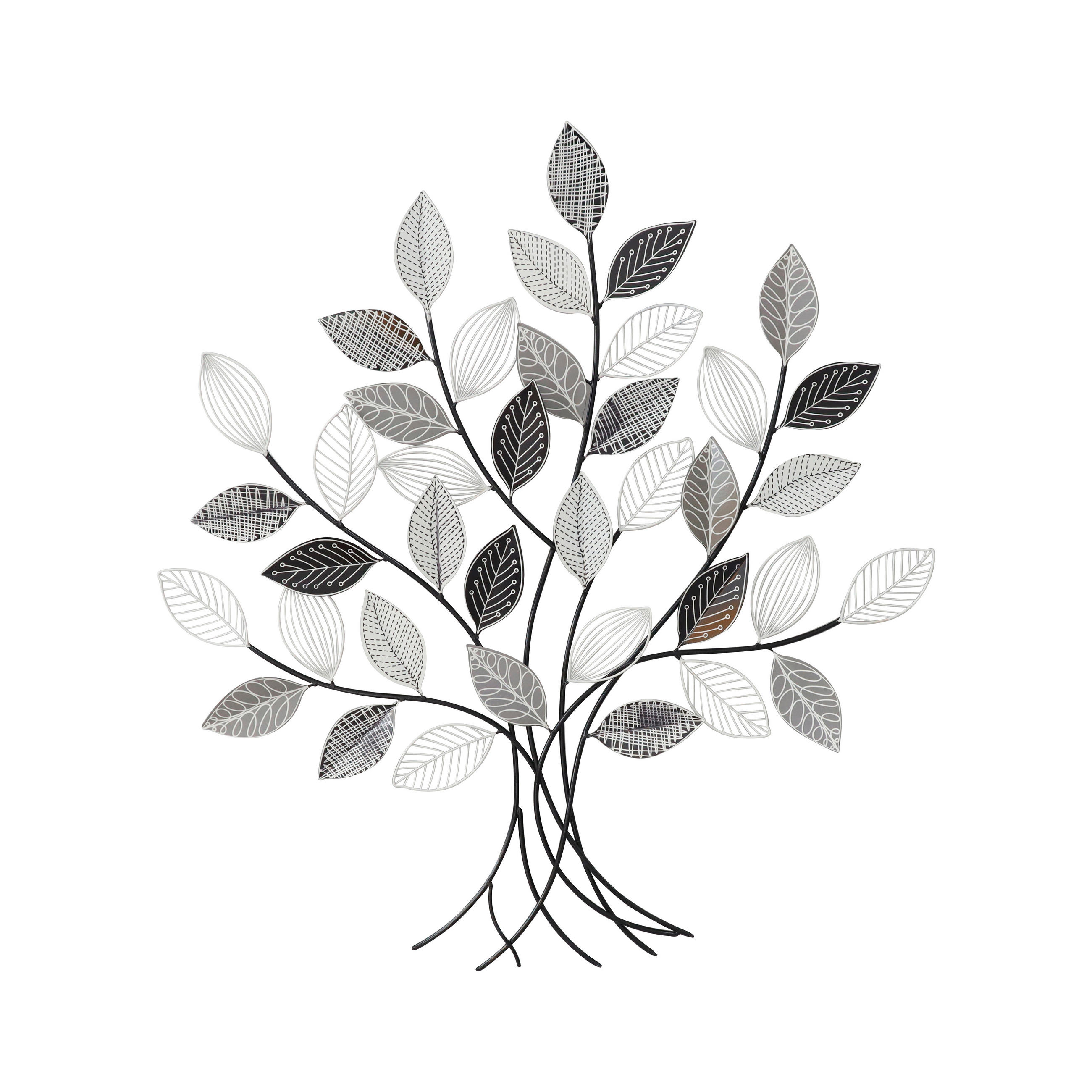 WANDDEKO Metall  - Hellgrau/Schwarz, Basics, Metall (97,8/107,3/5,7cm) - Ambia Home