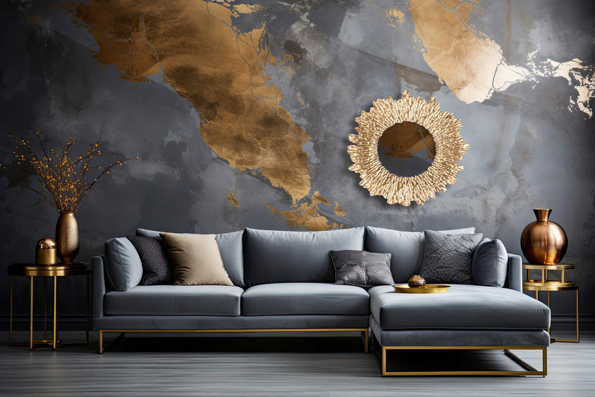 DEKOSPIEGEL - Goldfarben, Trend, Glas/Metall (80/80/9cm) - Boxxx