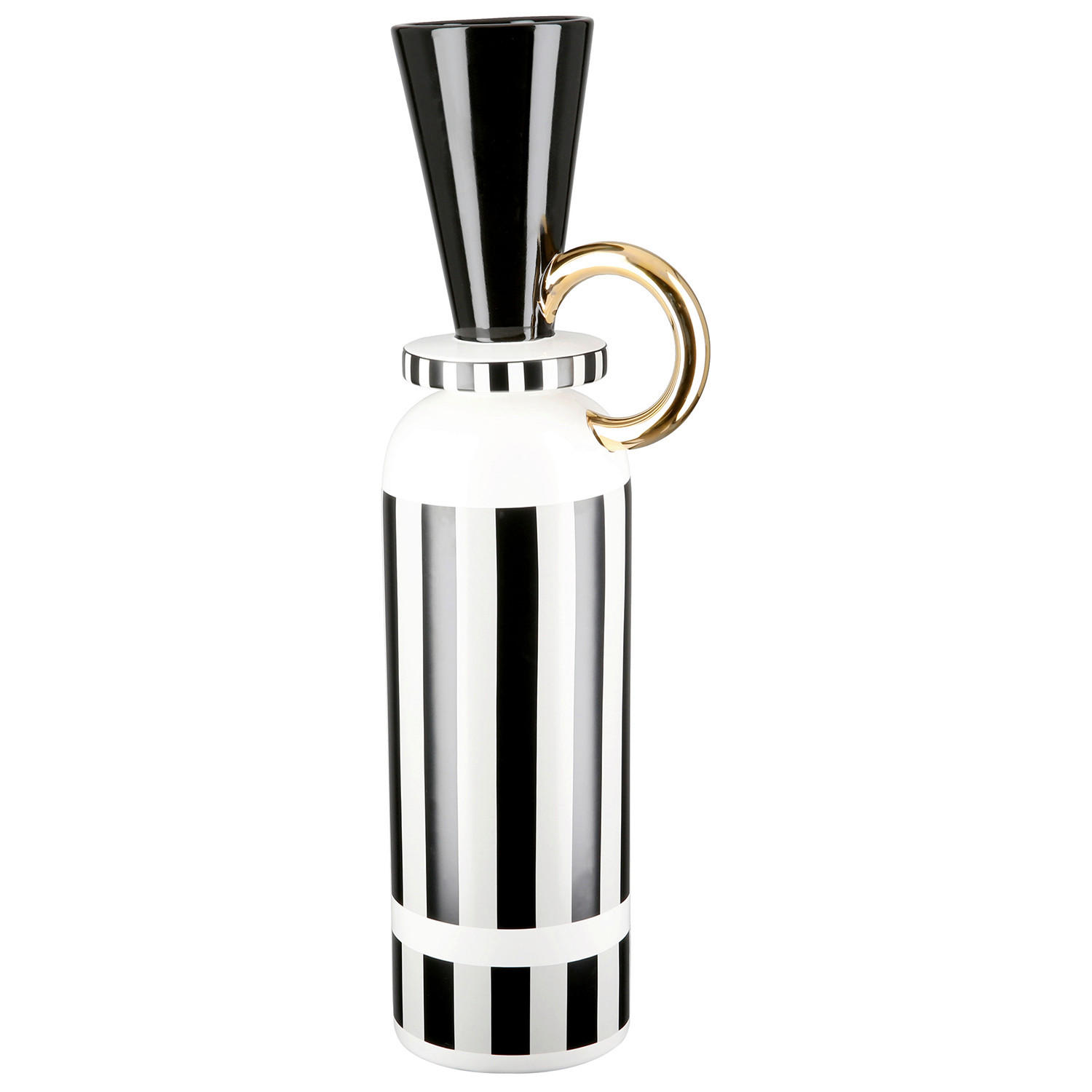 BODENVASE POMPOSO  - Schwarz/Bronzefarben, Basics, Keramik (11/48cm)