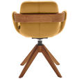 ARMLEHNSTUHL  Lederauswahl, Stoffauswahl, Typenauswahl, Sitzfläche 360° drehbar, automatische Rückholfunktion  Echtleder  - Currygelb/Eichefarben, Natur, Leder/Holz (60/86/60cm) - Valnatura