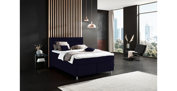BOXSPRINGBETT 140/200 cm in Schwarz - Alufarben/Schwarz, KONVENTIONELL, Textil/Metall (140/200cm) - Dieter Knoll