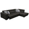 ECKSOFA  in Chenille Braun  301/207 cm  - Chromfarben/Braun, Design, Textil (301/207cm) - Xora