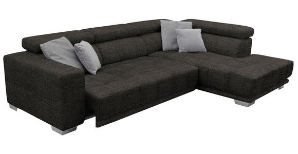 ECKSOFA  in Chenille Braun  301/207 cm  - Chromfarben/Braun, Design, Textil (301/207cm) - Xora