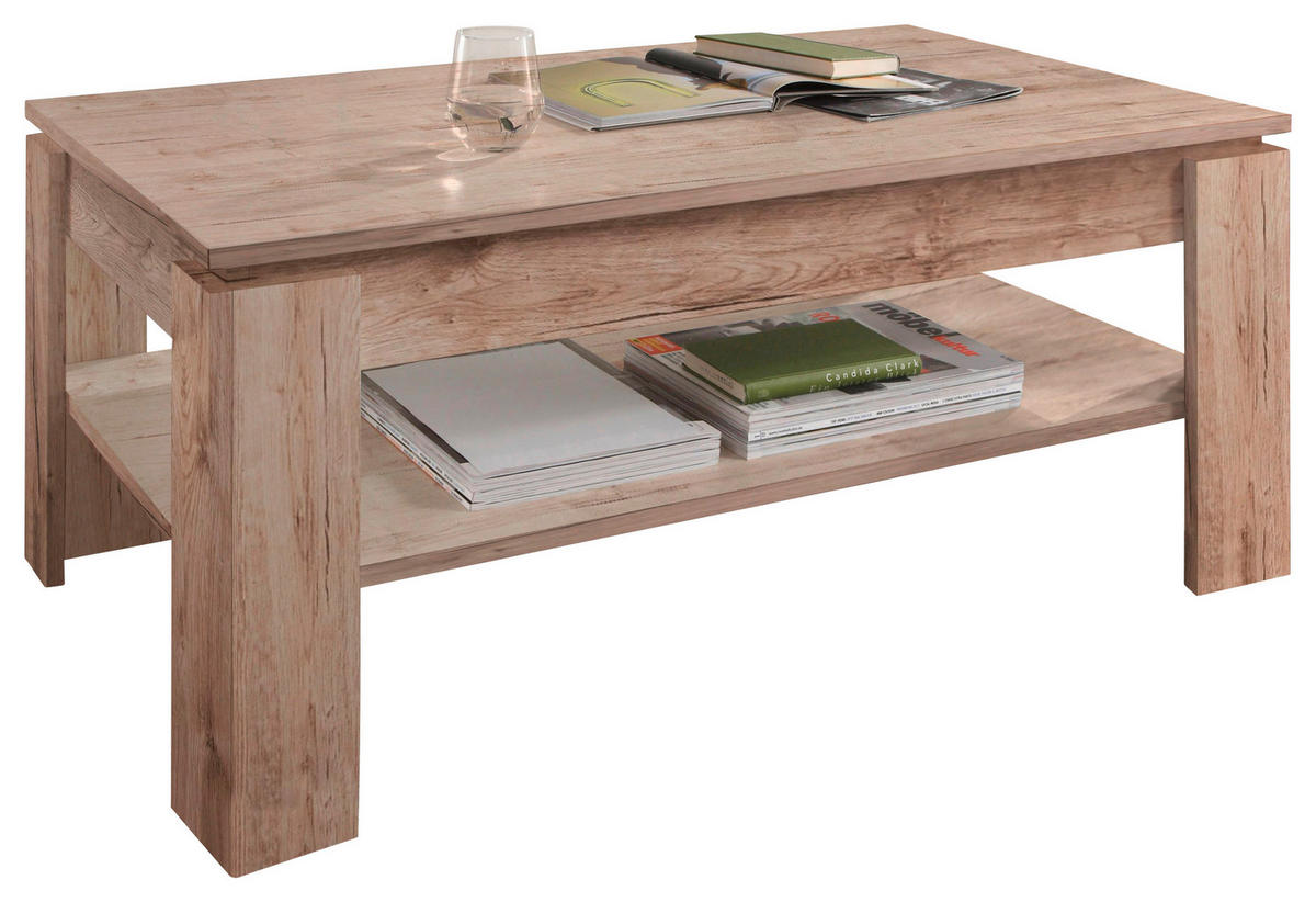 COUCHTISCH 110/65/47 cm rechteckig Eiche San Remo  - Eiche San Remo, Design, Holzwerkstoff (110/65/47cm) - Carryhome