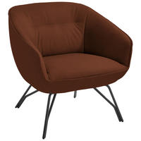 COCKTAILSESSEL - Hellbraun/Anthrazit, Design, Leder/Metall (76/80/73cm) - Joop!