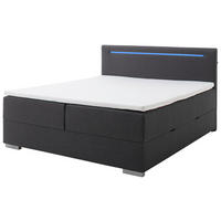 BOXBETT 180/200 cm  in Anthrazit  - Edelstahlfarben/Anthrazit, MODERN, Kunststoff/Textil (180/200cm) - Livetastic