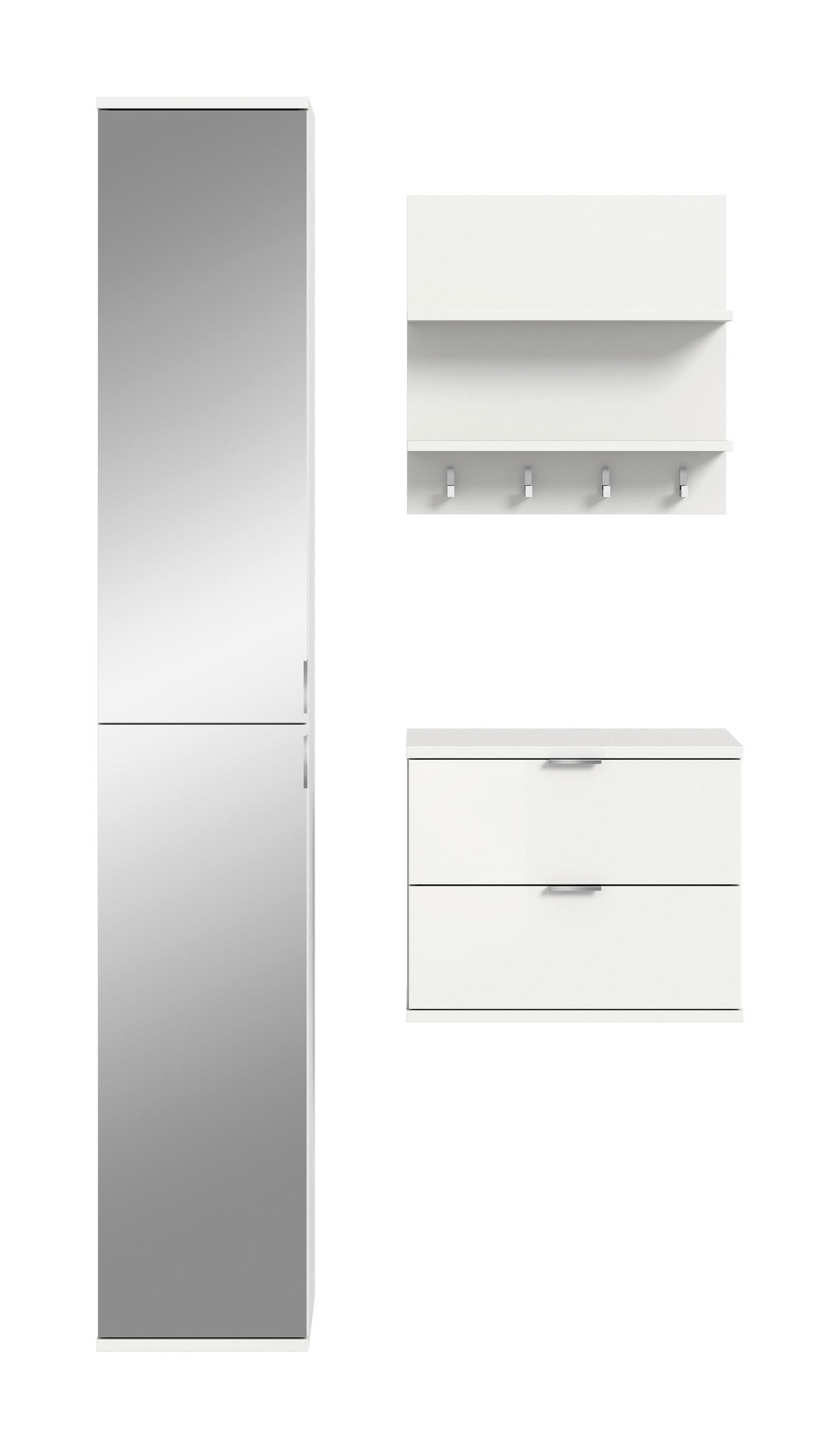 HALLM&Ouml;BEL 3 delar i 82/193/34 cm vit, vit h&ouml;gglans 193/82/34 cm