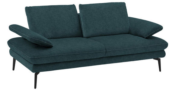 2,5-SITZER in Velours Petrol - Beige/Petrol, Design, Textil/Metall (196/89/104cm) - Dieter Knoll