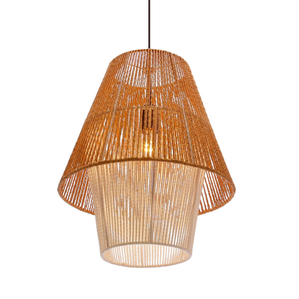 PENDELLEUCHTE Africa 40/40/130 cm  - Beige, Natur, Holz (40/40/130cm)