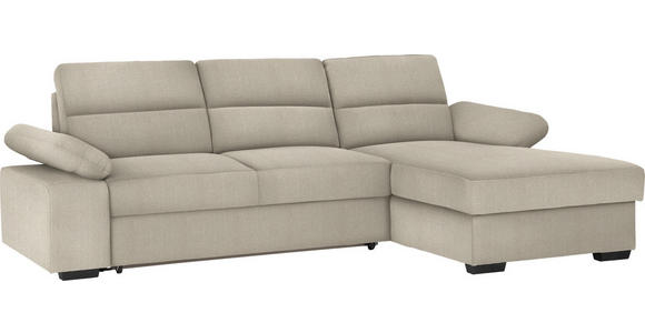 ECKSOFA Beige Webstoff  - Dunkelbraun/Beige, KONVENTIONELL, Kunststoff/Textil (258/166cm) - Cantus