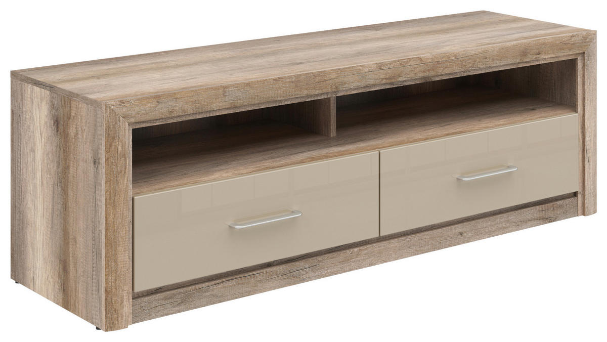 LOWBOARD 143,5/48,5/47,5 cm  - Sandfarben/Eichefarben, Design, Holzwerkstoff/Kunststoff (143,5/48,5/47,5cm)