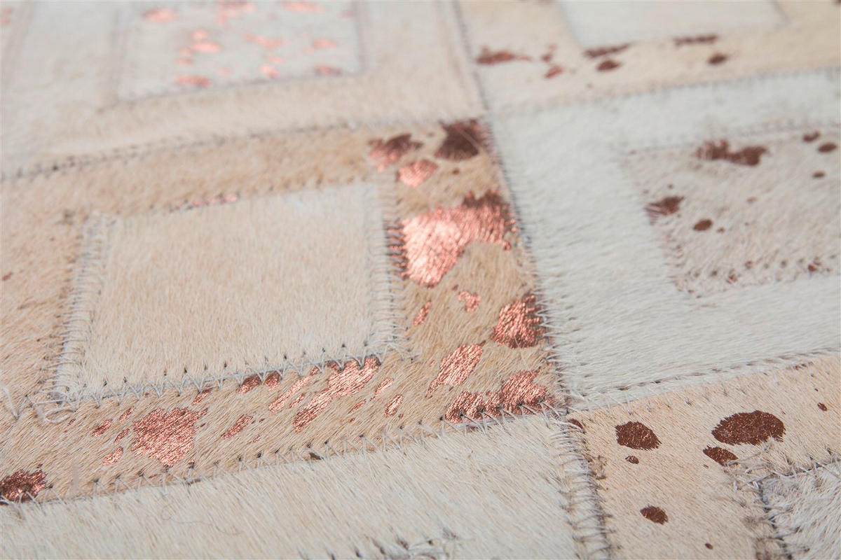 FLACHWEBETEPPICH 80/150 cm Spark 110 Elfenbein Chrom Chromfarben, Beige  - Chromfarben/Beige, Design, Leder/Textil (80/150cm) - Novel