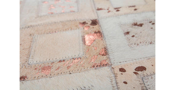 FLACHWEBETEPPICH 80/150 cm Spark 110 Elfenbein Chrom Chromfarben, Beige  - Chromfarben/Beige, Design, Leder/Textil (80/150cm) - Novel